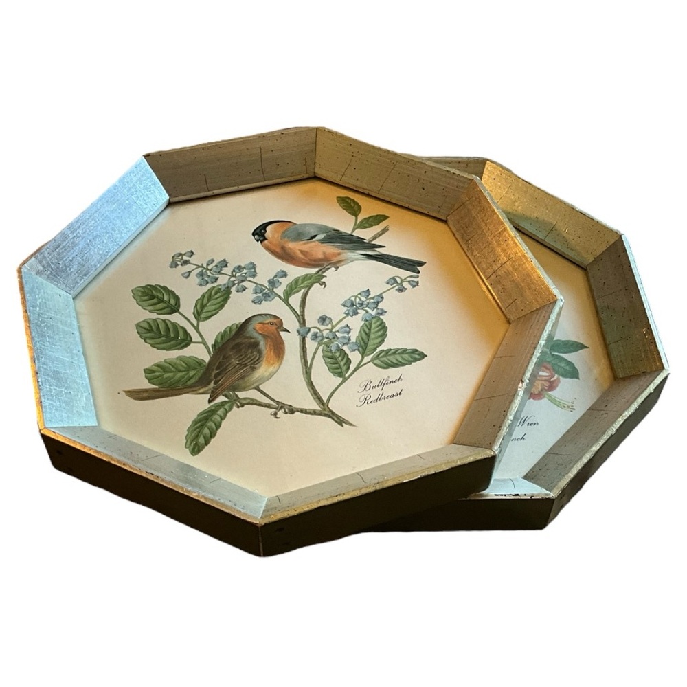 Vintage Hexagon Framed Bird Pictures - Picture 2 of 8
